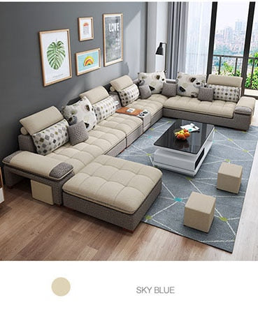 Customized high quality living room furniture living room sofa set fabric sofa