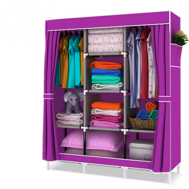 Fast Dispatch Sokoltec bedroom wardrobe floor hanger clothing storage cabinet multi purpose non-woven cloth furniture