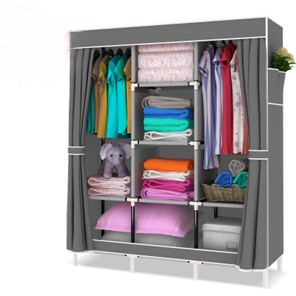 Fast Dispatch Sokoltec bedroom wardrobe floor hanger clothing storage cabinet multi purpose non-woven cloth furniture