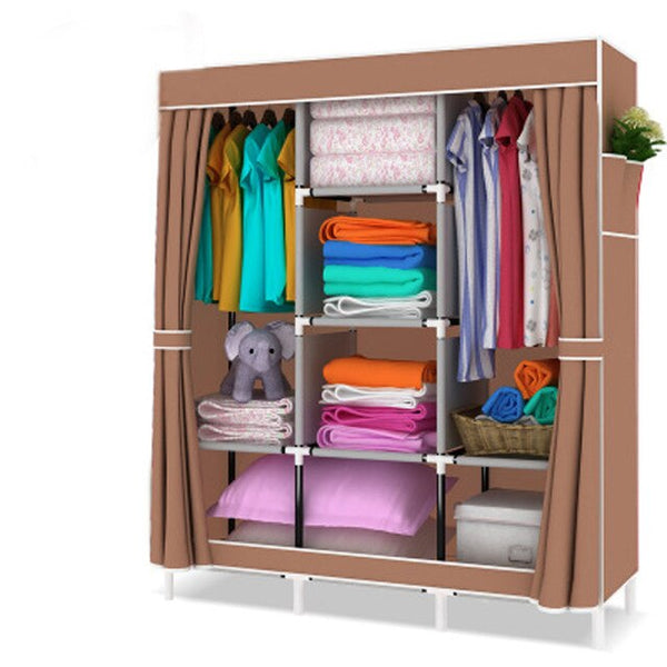 Fast Dispatch Sokoltec bedroom wardrobe floor hanger clothing storage cabinet multi purpose non-woven cloth furniture