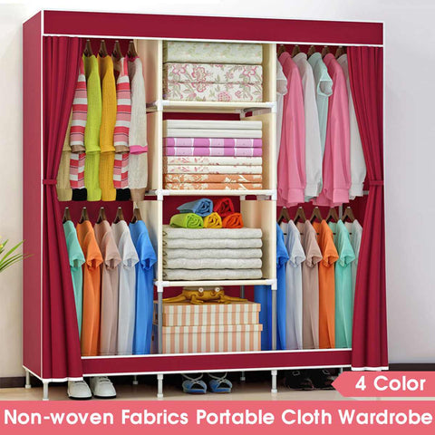 Large Capacity Non-woven Cloth Wardrobe Folding Portable DIY Wardrobe Clothes Storage Cabinet Closet Home Furniture