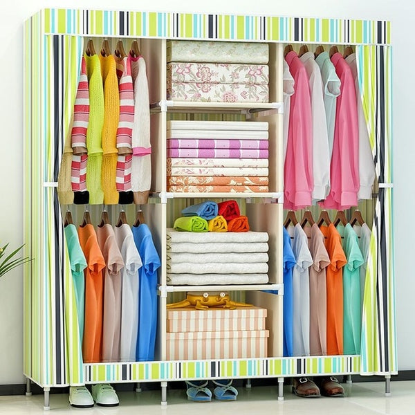 Large Capacity Non-woven Cloth Wardrobe Folding Portable DIY Wardrobe Clothes Storage Cabinet Closet Home Furniture