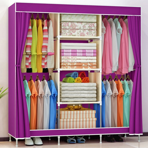 Large Capacity Non-woven Cloth Wardrobe Folding Portable DIY Wardrobe Clothes Storage Cabinet Closet Home Furniture