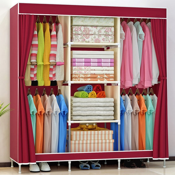 Large Capacity Non-woven Cloth Wardrobe Folding Portable DIY Wardrobe Clothes Storage Cabinet Closet Home Furniture