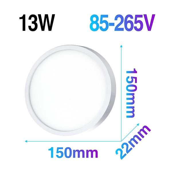 LED Ceiling Panel Light Ultrathin Lamp Square Round 6W 9W 18W 24W 36W 48W 85-265V LED Mounted Modern Down Lighting For Home Deco