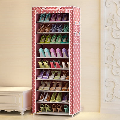 Non woven Fabric Shoes Rack Minimalist Dustproof Shoe Cabinet Shoes Racks Home Furniture 10 Layer 9 Grid Shoe Organizer Shelf