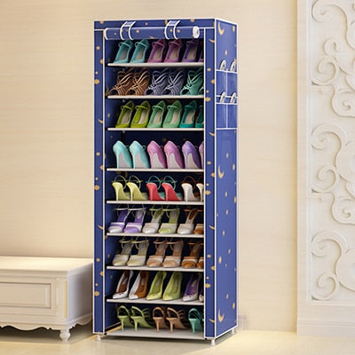 Non woven Fabric Shoes Rack Minimalist Dustproof Shoe Cabinet Shoes Racks Home Furniture 10 Layer 9 Grid Shoe Organizer Shelf