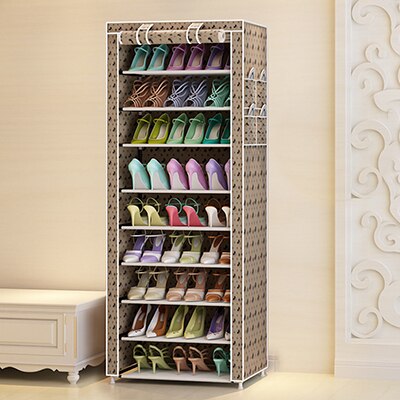 Non woven Fabric Shoes Rack Minimalist Dustproof Shoe Cabinet Shoes Racks Home Furniture 10 Layer 9 Grid Shoe Organizer Shelf
