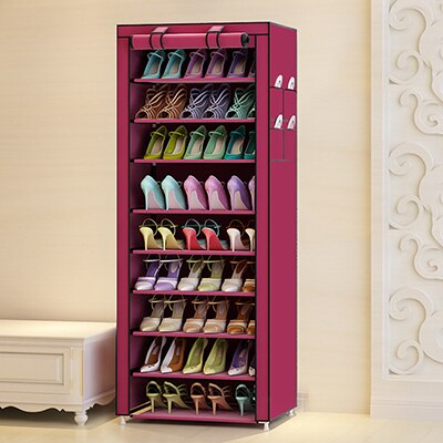 Non woven Fabric Shoes Rack Minimalist Dustproof Shoe Cabinet Shoes Racks Home Furniture 10 Layer 9 Grid Shoe Organizer Shelf