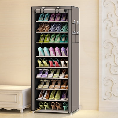 Non woven Fabric Shoes Rack Minimalist Dustproof Shoe Cabinet Shoes Racks Home Furniture 10 Layer 9 Grid Shoe Organizer Shelf