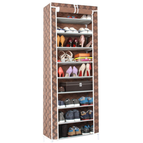 Non woven Fabric Shoes Rack Minimalist Dustproof Shoe Cabinet Shoes Racks Home Furniture 10 Layer 9 Grid Shoe Organizer Shelf