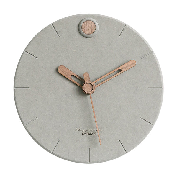 Simple Grey Wall Clock Living Room Modern Design Wooden Nordic Wall Clock Minimalist Bedroom Quiet Klok Home Decoration AA50ZB