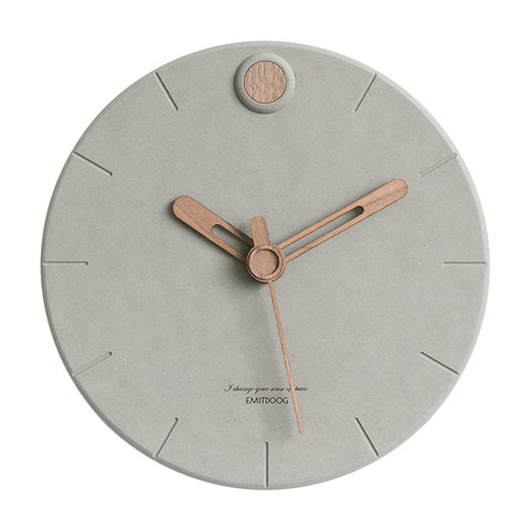 Simple Grey Wall Clock Living Room Modern Design Wooden Nordic Wall Clock Minimalist Bedroom Quiet Klok Home Decoration AA50ZB