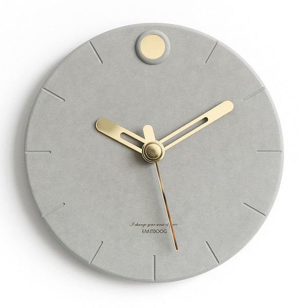 Simple Grey Wall Clock Living Room Modern Design Wooden Nordic Wall Clock Minimalist Bedroom Quiet Klok Home Decoration AA50ZB