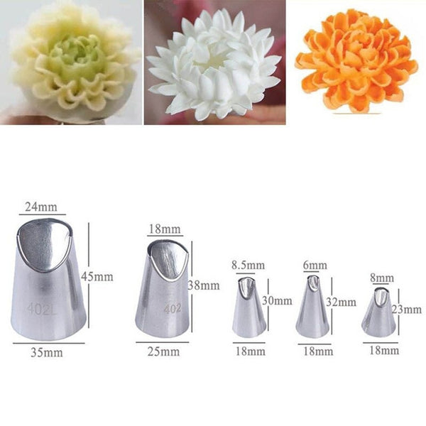 1/3/5/7pc/set of chrysanthemum Nozzle Icing Piping Pastry Nozzles kitchen gadget baking accessories Making cake decoration tools