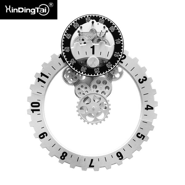 Home Electronic Clock Large Wall Clock Gear Watch Retro Living Room Wall Clocks Home Decor Creative Circular Mechanical SC045