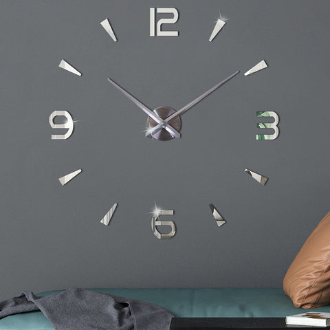 DIY 3D Large Wall Clock Modern Design Wall Sticker Clock 2020 New Home Decor Living Room Silent Acrylic Mirror Big Wall Clocks