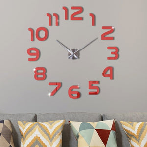 DIY 3D Large Wall Clock Modern Design Wall Sticker Clock 2020 New Home Decor Living Room Silent Acrylic Mirror Big Wall Clocks