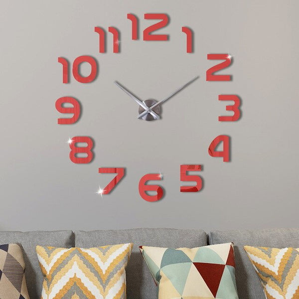 DIY 3D Large Wall Clock Modern Design Wall Sticker Clock 2020 New Home Decor Living Room Silent Acrylic Mirror Big Wall Clocks
