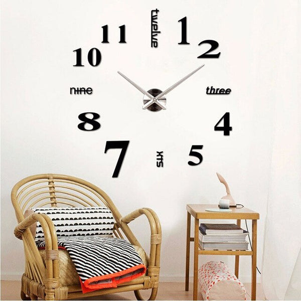 DIY 3D Large Wall Clock Modern Design Wall Sticker Clock 2020 New Home Decor Living Room Silent Acrylic Mirror Big Wall Clocks