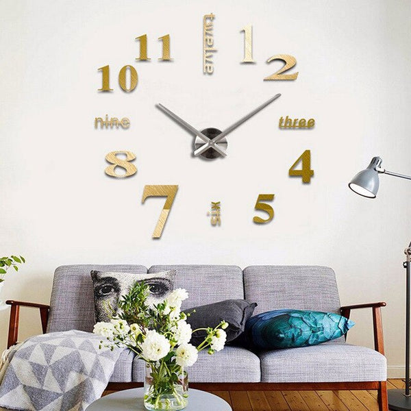 DIY 3D Large Wall Clock Modern Design Wall Sticker Clock 2020 New Home Decor Living Room Silent Acrylic Mirror Big Wall Clocks