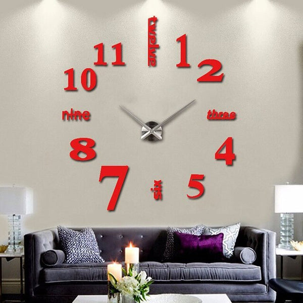 DIY 3D Large Wall Clock Modern Design Wall Sticker Clock 2020 New Home Decor Living Room Silent Acrylic Mirror Big Wall Clocks