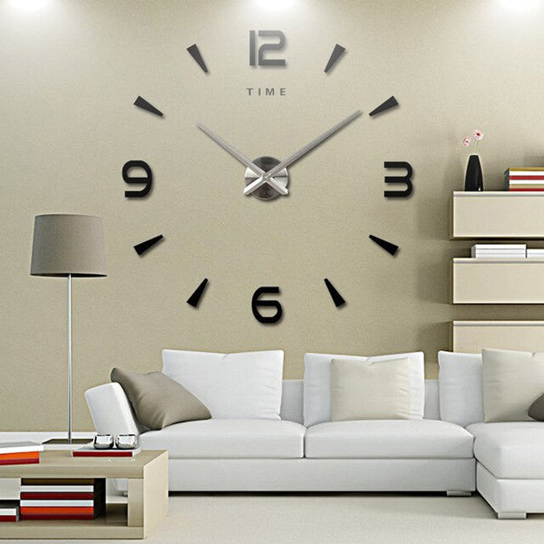 DIY 3D Large Wall Clock Modern Design Wall Sticker Clock 2020 New Home Decor Living Room Silent Acrylic Mirror Big Wall Clocks