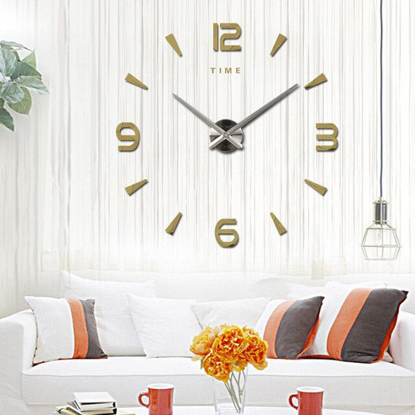 DIY 3D Large Wall Clock Modern Design Wall Sticker Clock 2020 New Home Decor Living Room Silent Acrylic Mirror Big Wall Clocks