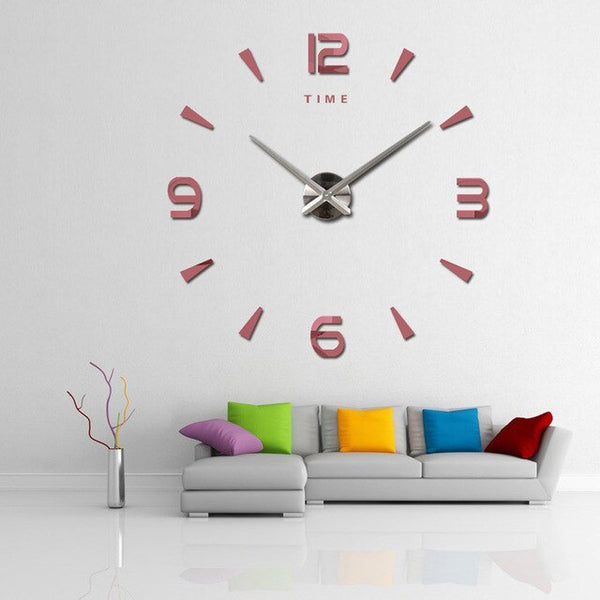 DIY 3D Large Wall Clock Modern Design Wall Sticker Clock 2020 New Home Decor Living Room Silent Acrylic Mirror Big Wall Clocks