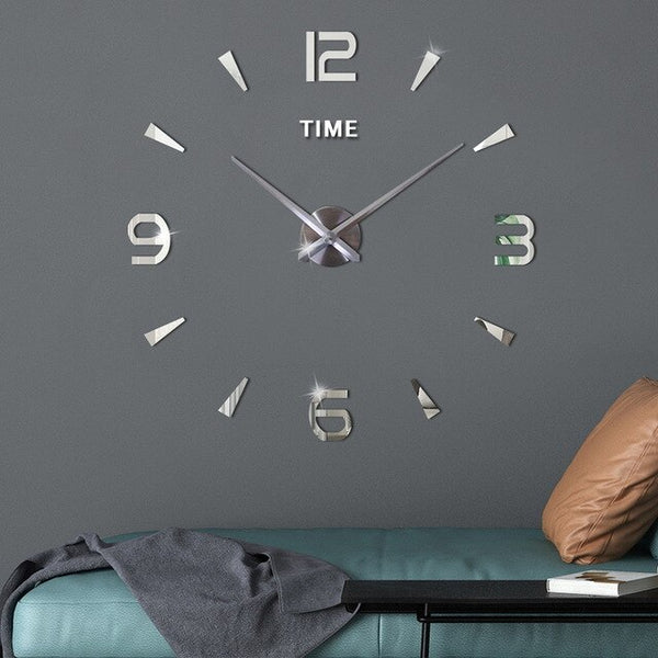 DIY 3D Large Wall Clock Modern Design Wall Sticker Clock 2020 New Home Decor Living Room Silent Acrylic Mirror Big Wall Clocks