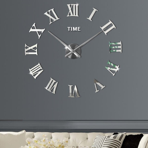 DIY 3D Large Wall Clock Modern Design Wall Sticker Clock 2020 New Home Decor Living Room Silent Acrylic Mirror Big Wall Clocks