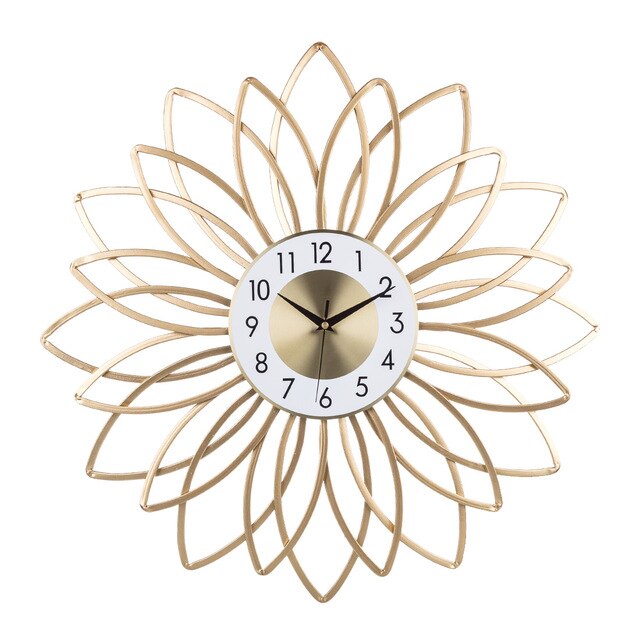 24-Inch 60cm Wrought Iron Silent Decorative Wall Clock New Arrival Hanging Clock Home Decoration - Golden