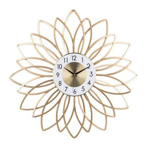 24-Inch 60cm Wrought Iron Silent Decorative Wall Clock New Arrival Hanging Clock Home Decoration - Golden