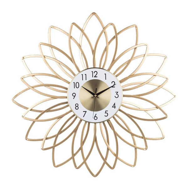 24-Inch 60cm Wrought Iron Silent Decorative Wall Clock New Arrival Hanging Clock Home Decoration - Golden