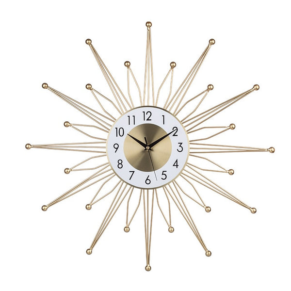 24-Inch 60cm Wrought Iron Silent Decorative Wall Clock New Arrival Hanging Clock Home Decoration - Golden