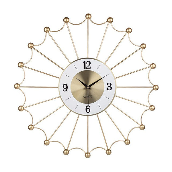 24-Inch 60cm Wrought Iron Silent Decorative Wall Clock New Arrival Hanging Clock Home Decoration - Golden