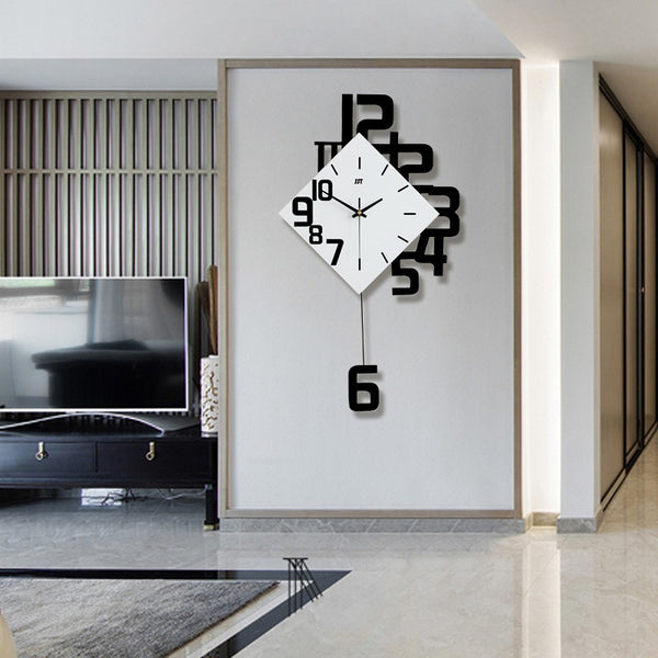 Creative personality digital clock fashion European style living room wall clock wooden decorative wall watch quartz explosion