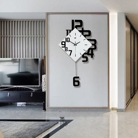 Creative personality digital clock fashion European style living room wall clock wooden decorative wall watch quartz explosion