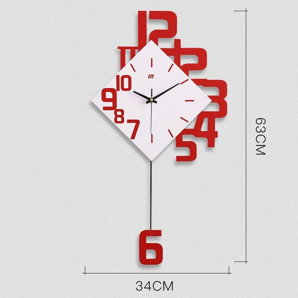 Creative personality digital clock fashion European style living room wall clock wooden decorative wall watch quartz explosion