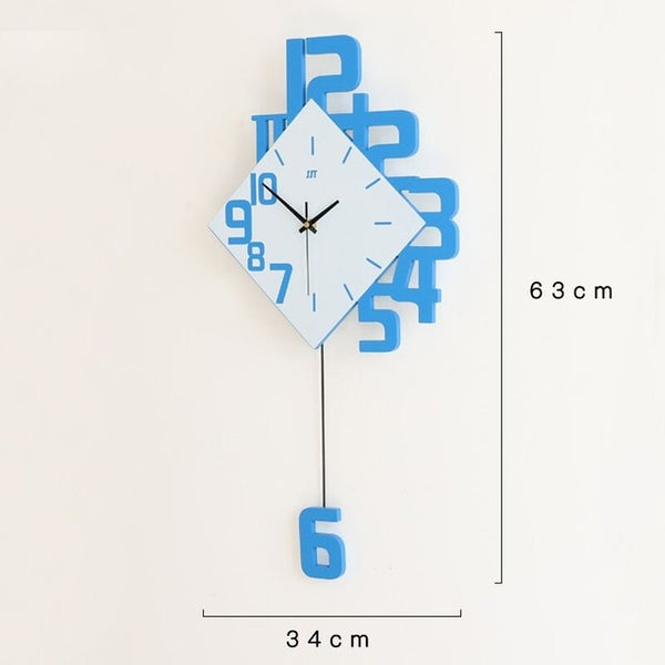 Creative personality digital clock fashion European style living room wall clock wooden decorative wall watch quartz explosion