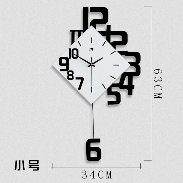 Creative personality digital clock fashion European style living room wall clock wooden decorative wall watch quartz explosion