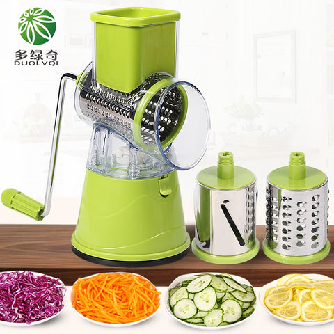 Cortador de vegetales Manual DUOLVQI, accesorios de cocina, cortador de mandolina redondo multifuncional, utensilios de cocina para patatas y queso