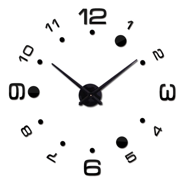 Promotion Diy acrylic mirror wall clock big quartz watch still life Circular clocks living room brief home decoration stickers