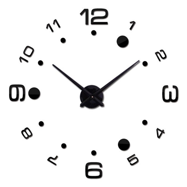 Promotion Diy acrylic mirror wall clock big quartz watch still life Circular clocks living room brief home decoration stickers