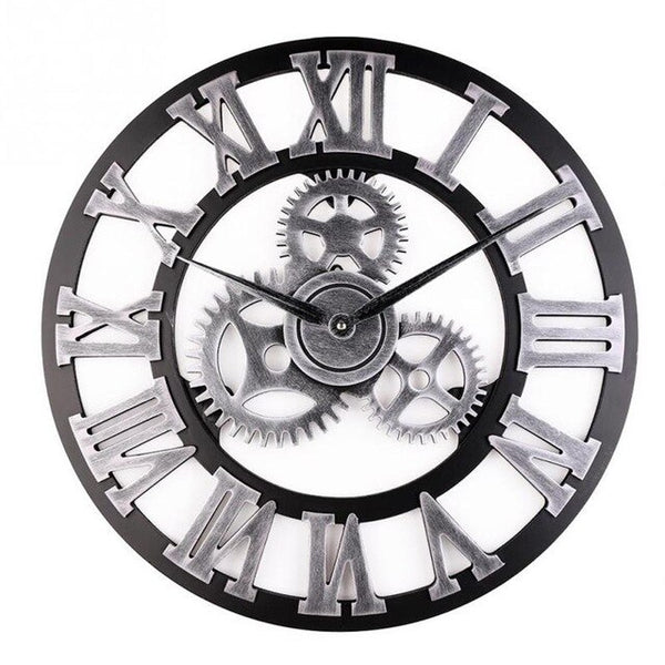 Adeeing 40CM 3D Retro Decorative Gear Shape Clock Handmade Wall Clock for Home Office Decor