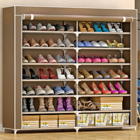 Simple modern home decoration double-row large-capacity free installation folding multi-functional furniture seven Shoe cabinet