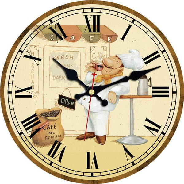 MEISTAR Fashion Wall Clocks Figure Cook Design Silent Durable Kitchen Office Living Room Decorative Art Wall Watches