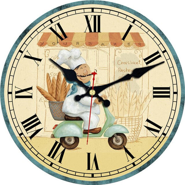 MEISTAR Fashion Wall Clocks Figure Cook Design Silent Durable Kitchen Office Living Room Decorative Art Wall Watches
