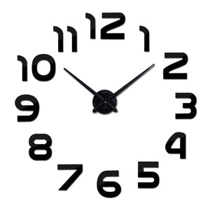 new real mute wall clock watch living room needle quartz home decoration clocks acrylic mirror sticker diy