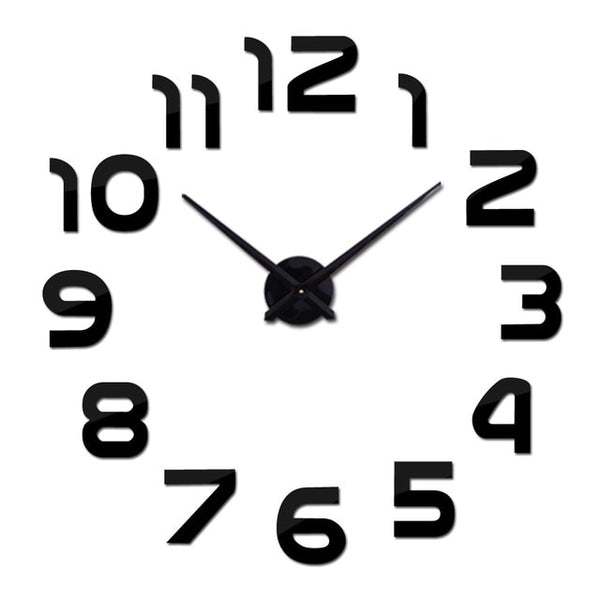 new real mute wall clock watch living room needle quartz home decoration clocks acrylic mirror sticker diy